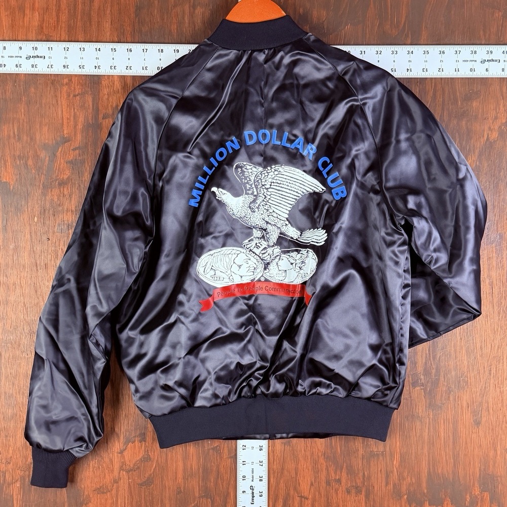 West Ark USA Thrifty Nickel Million Dollar Club Satin Bomber‎ Jacket Men Medium - Picture 6 of 7